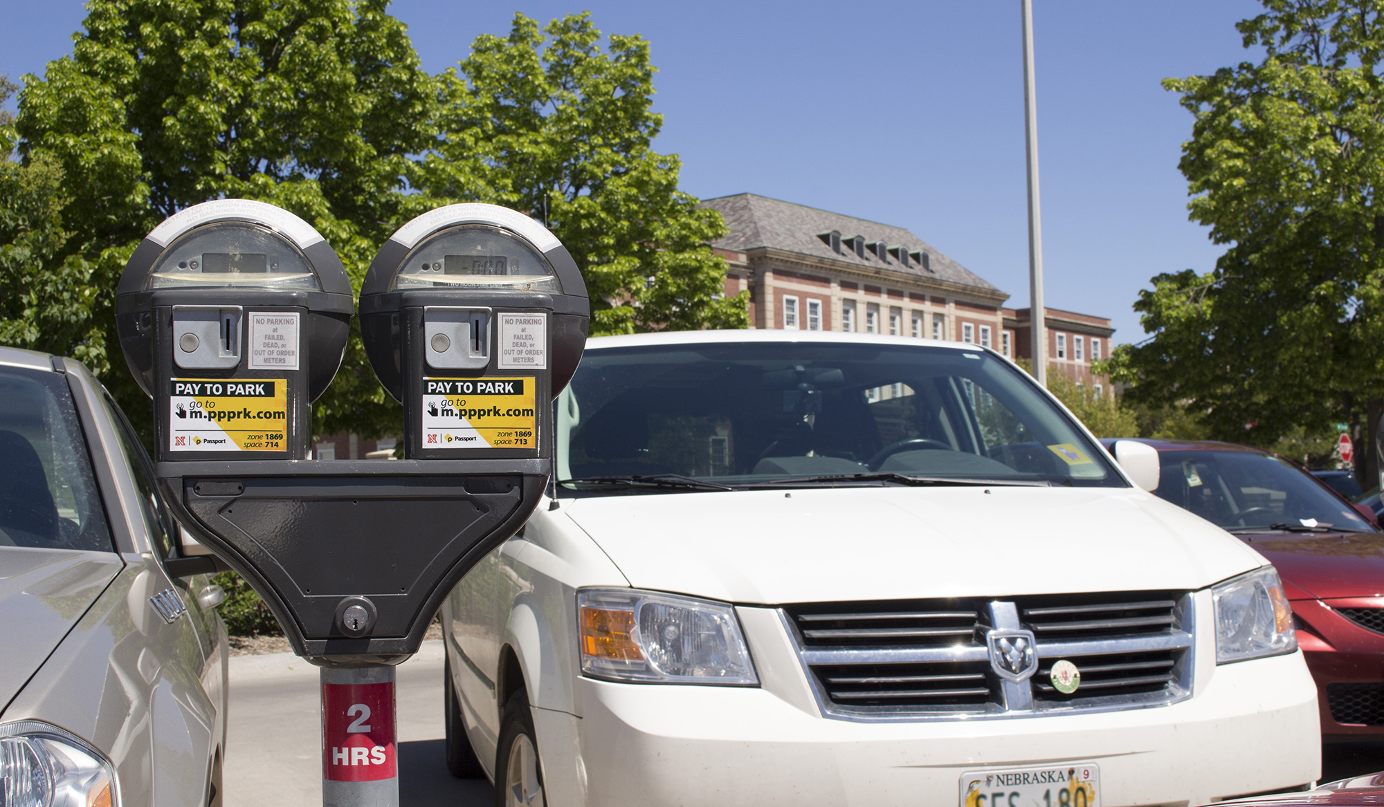 parking meters for short term on campus parking