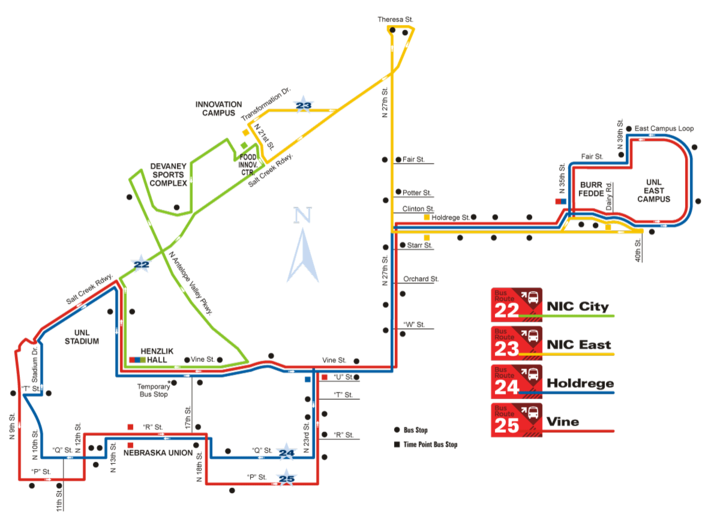 unl bus route map